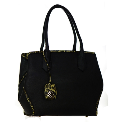 Faux Leather Handbag MS104 38469 Black